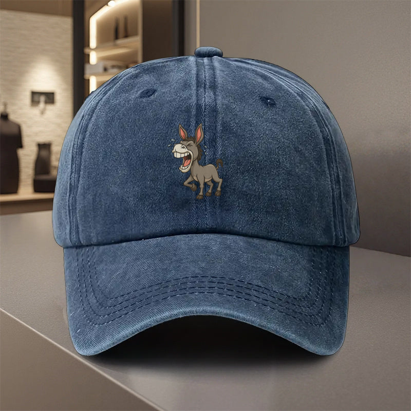 Woven fabric.1pc Funny Donkey Print Adjustable Snapback Baseball Cap - Lightweight Polyester All-Season Outdoor Hat with Donkey Face Design, Unisex Trucker Cap for Men & Women, Hiking, Camping, Cycling, Fishing, Casual & Themed Events (Mardi Gras