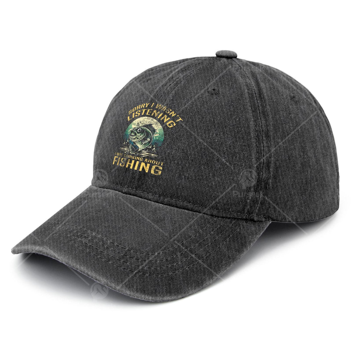 Sorry I Wasnt Listening I Was Thinking about Fishing Baseball Hat Unisex Low