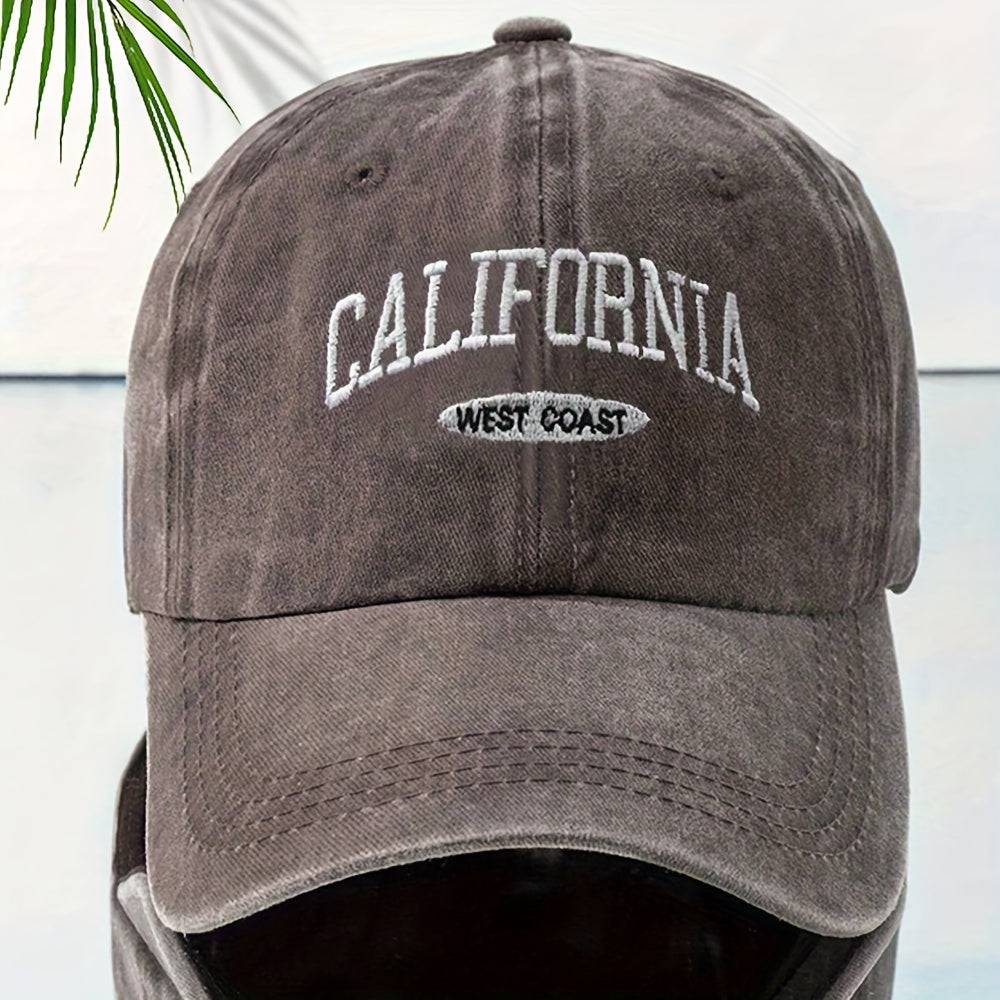 Women's Vintage California West CAL Letter & California Text Baseball Cap - Lightweight Structured Flat Top Hat Suitable for Beach, Casual Outfits, Sports - Non-Stretch CAL Lettering & California West Design