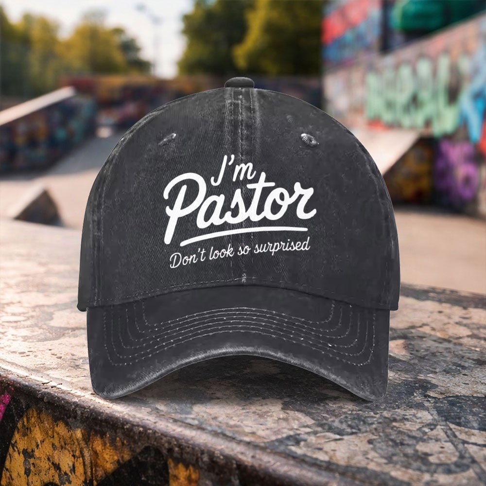 1pc Casual Fashion "I'm a Priest" Printed Washed Baseball Cap, High-Quality Versatile Outdoor Accessory, Unisex Duckbill Cap, Suitable for Outdoor Sports and Daily Casual Wear