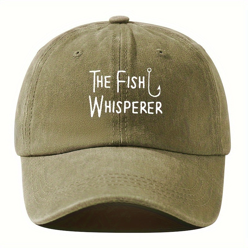 Men'S Baseball Cap, Versatile Hip-Hop Dad Trucker Hat for Outdoor Travel And Fishing, Featuring Letter Prints, Casual Curved Brim, And Vintage Washed Duckbill Design
