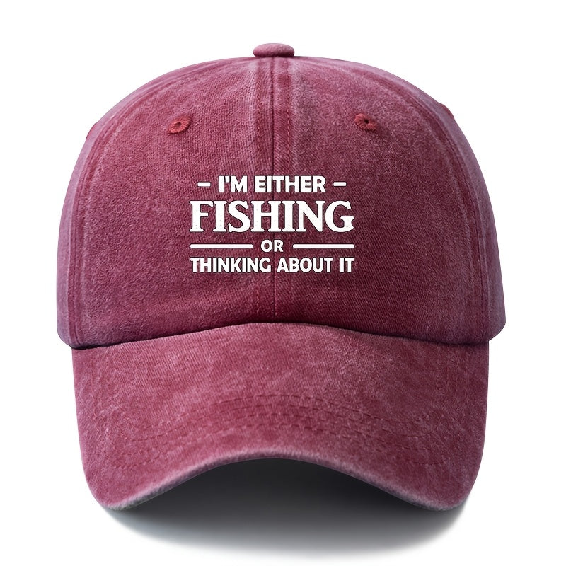 A Unisex Fashionable and Versatile Printed FISHING Baseball Cap, Featuring a Classic Vintage Washed Outdoor Lightweight Curved-brim Design. Suitable for Casual Occasions Such as Outdoor Vacations, Travel, and Camping. Also Works as a Hip-hop Hat