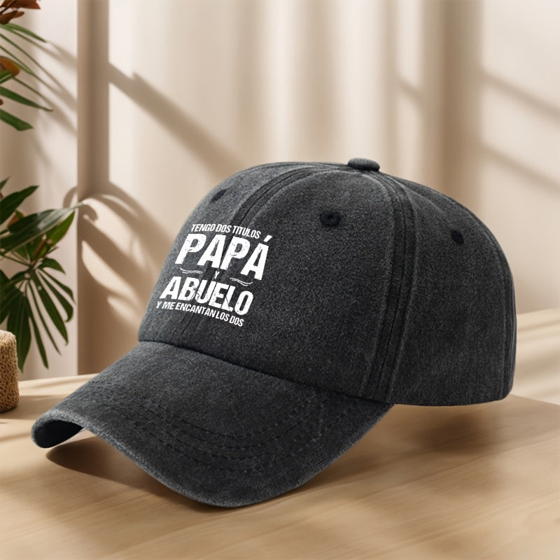 Unisex Baseball Cap with Adjustable Duckbill - Breathable All-Season Outdoor Hat, 21.65-24.41inch Headband, //Navy, Lightweight & Comfortable for Men & Women, Casual Sports Travel Hat, Spanish Text Design