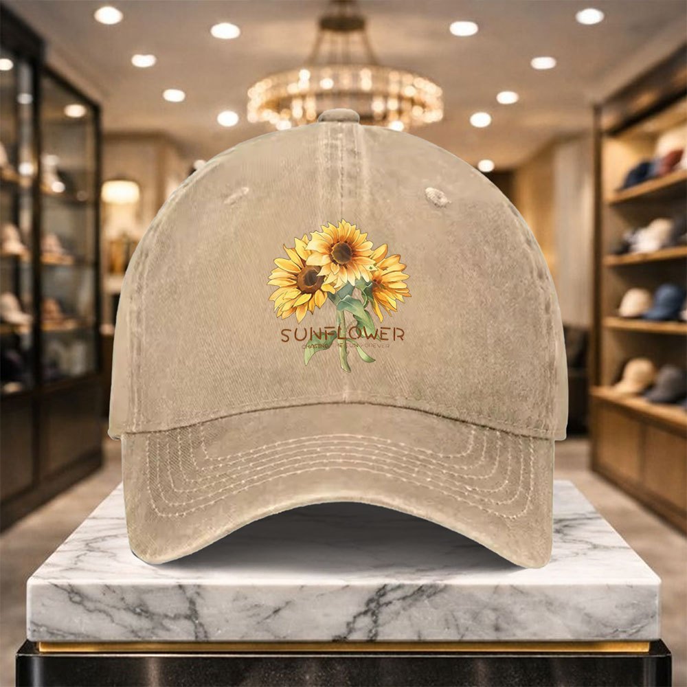 A Casual And Versatile Sunflower Baseball Cap That Always Follows The Sun. Adjustable Design, Suitable for Outdoor Sports And Everyday Casual Wear. A Casual Street Hat for Casual Outfits