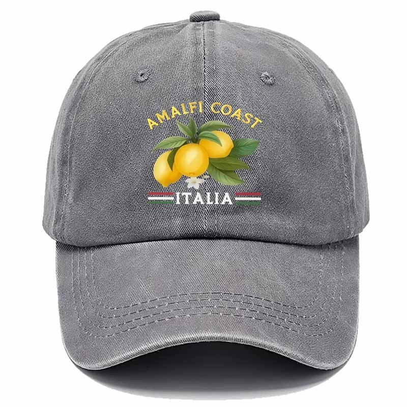 Stylish  Cap Featuring National Flag Stripes Accented with Lemon Leaf Motifs-A Must-Have for Beach Vacations.