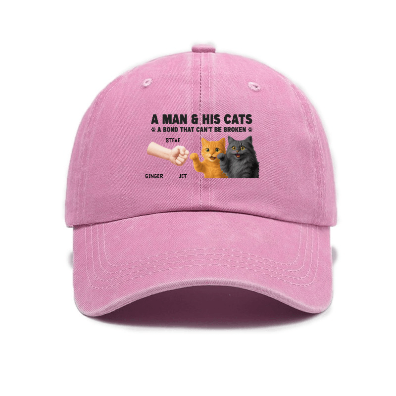 Playing with Cats" Baseball Cap | Stylish and Cute, Perfect for Everyday Use and Outdoors, Includes Printed Map, Adjustable Buckle Closure, Hand Wash Only