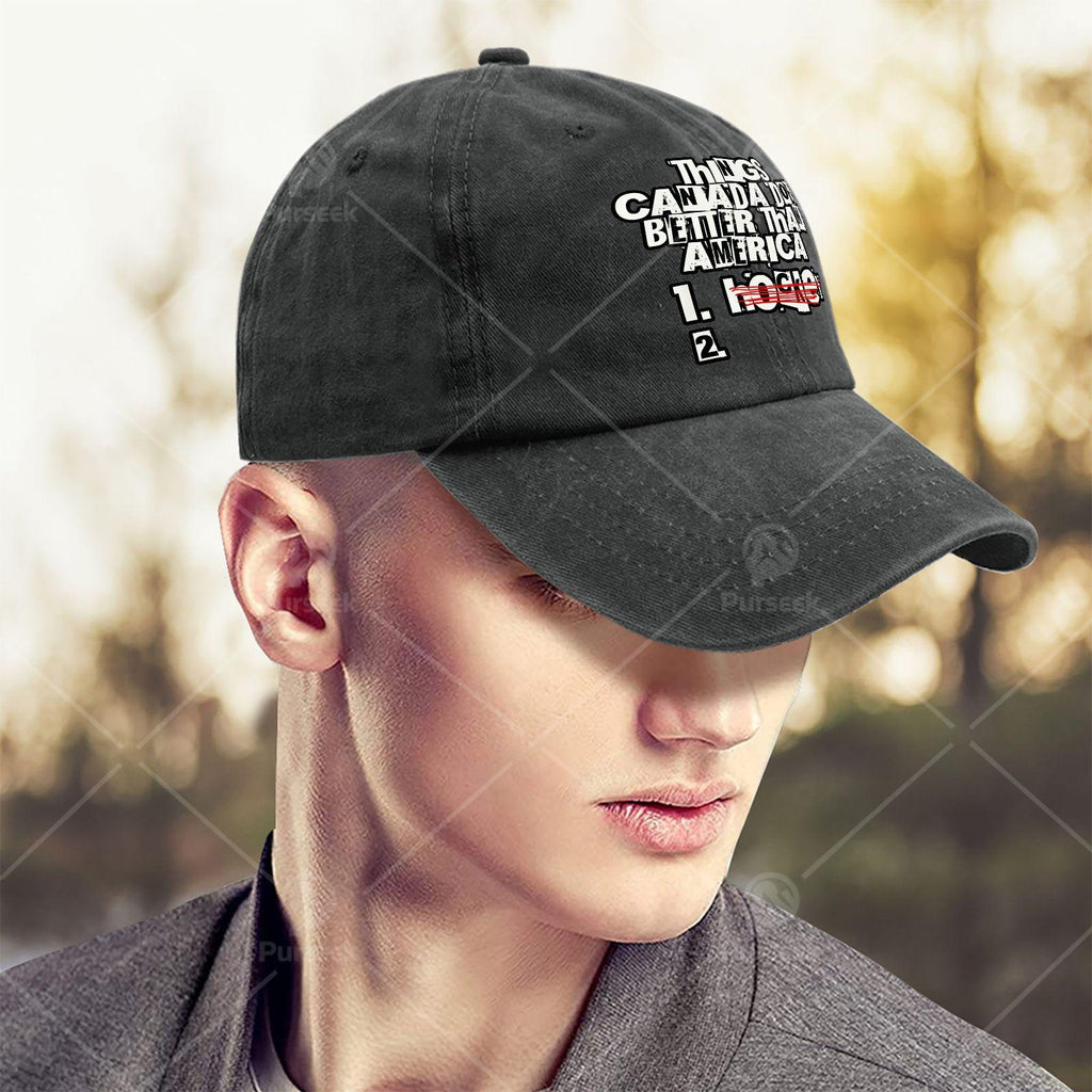 Canada-Themed Vintage Baseball Cap Suitable for Christmas, Games & 4th of - Unisex Adjustable Hat with Canadian Symbols, Machine Washable for Events, Casual Attire & for Competitions - Canadian Pride Gift for Men and Women