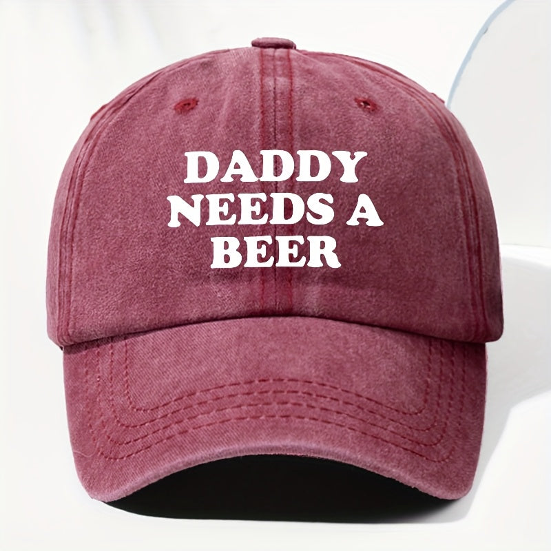 Men' & Women' "Dad Needs Beer" Print Vintage Washed Trucker Hat - Adjustable Lightweight Baseball Cap Suitable for All Seasons Outdoor Casual, Funny Humorous Gift for Dad, Beer Lovers, Daily Headwear (Black/Dark Gray)