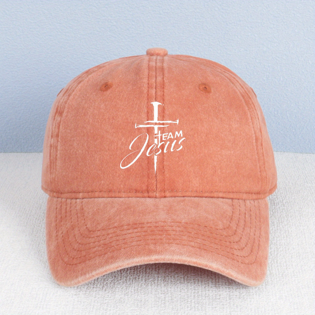 Vintage Washed Baseball Cap Featuring a Cross Print, Breathable Design, And Adjustable Fit. This Trendy Street Hat Comes in Various Colors And Is Suitable for Outdoor Sports, Appealing to All Genders