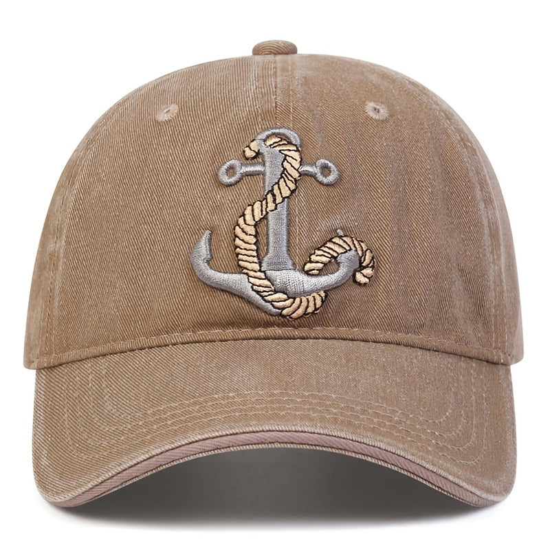 Men'S Pirate Hook Washed Baseball Cap, Outdoor, Adjustable Casual Hat, Suitable for Spring And Autumn Travel, Seaside Parties