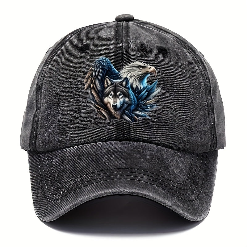 Men's & Boys' Adjustable Eagle Print - Pull-String Closure Hat with Eagle, Machine Washable Outdoor Travel Hat Suitable for, Casual Wear, Gift for Boys and Men, Closure for, Daily Use