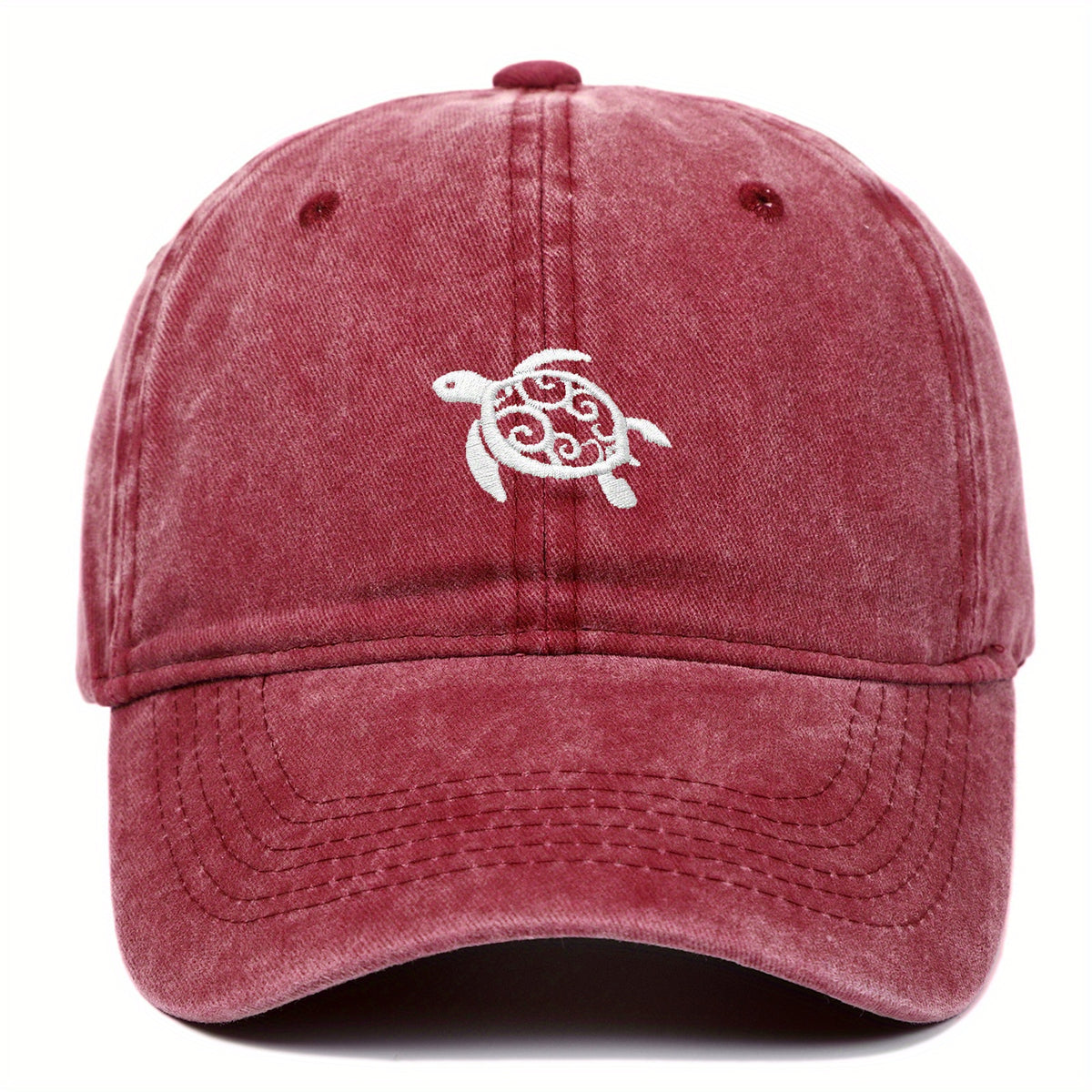 Turtle Pattern Baseball Cap Washed Baseball Cap Outdoor Casual Sun Hat Cute Travel Versatile Style