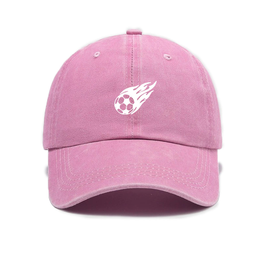 1 Washed Distressed Printed Baseball Cap for Adults, Fashionable Vintage Soccer Print Washed Distressed Soft Top Sun Baseball Cap, Unisex Versatile Baseball Cap