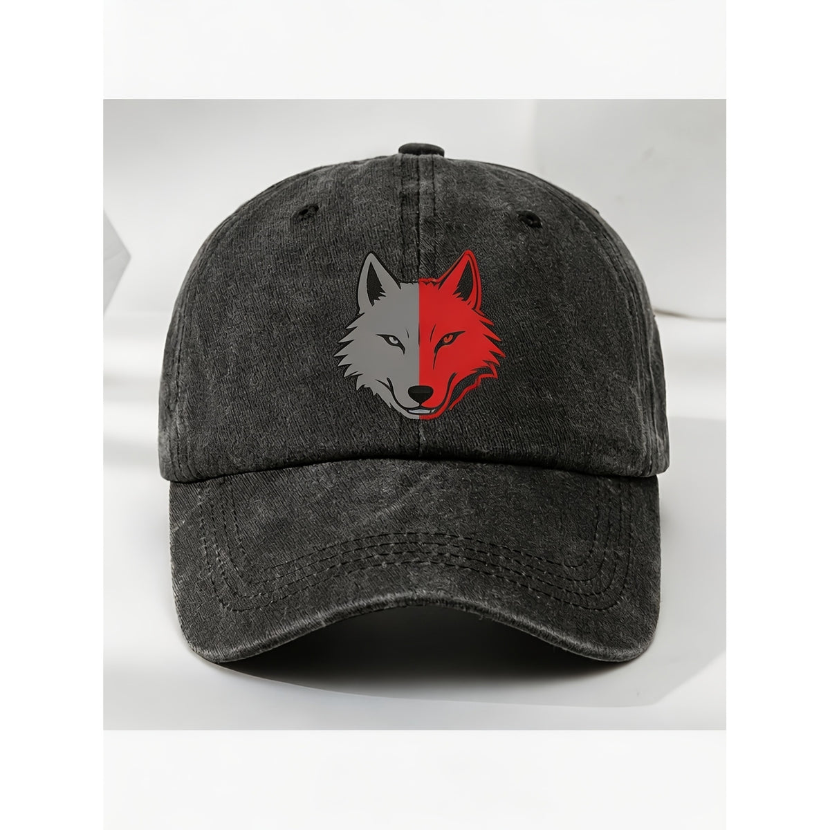 Stylish Wolf Graphic Baseball Cap for Men And Women Vintage Cool Street Casual Hat Anniversary Gift