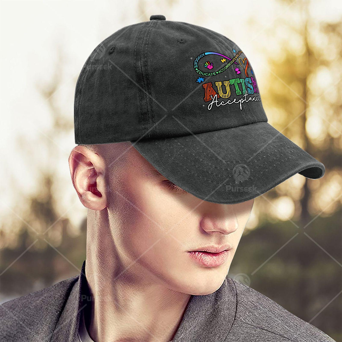 Neurodiversity Autism Awareness Rainbow Infinity Symbol Baseball Hat Unisex
