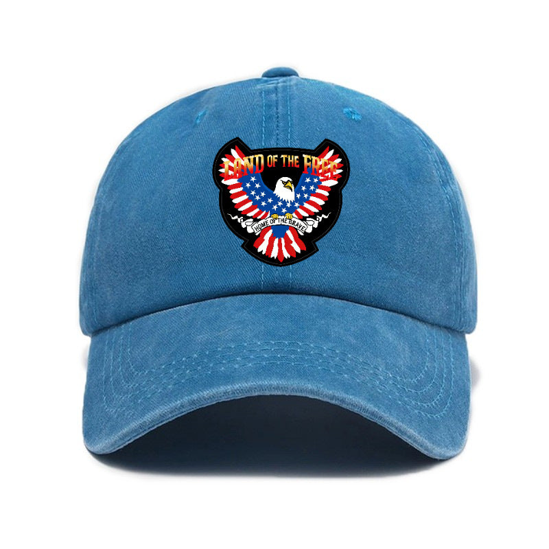 Fashion 1pc American Land of Liberty Printed Washed Distressed Style Baseball Cap Unisex Outdoor Casual Hat