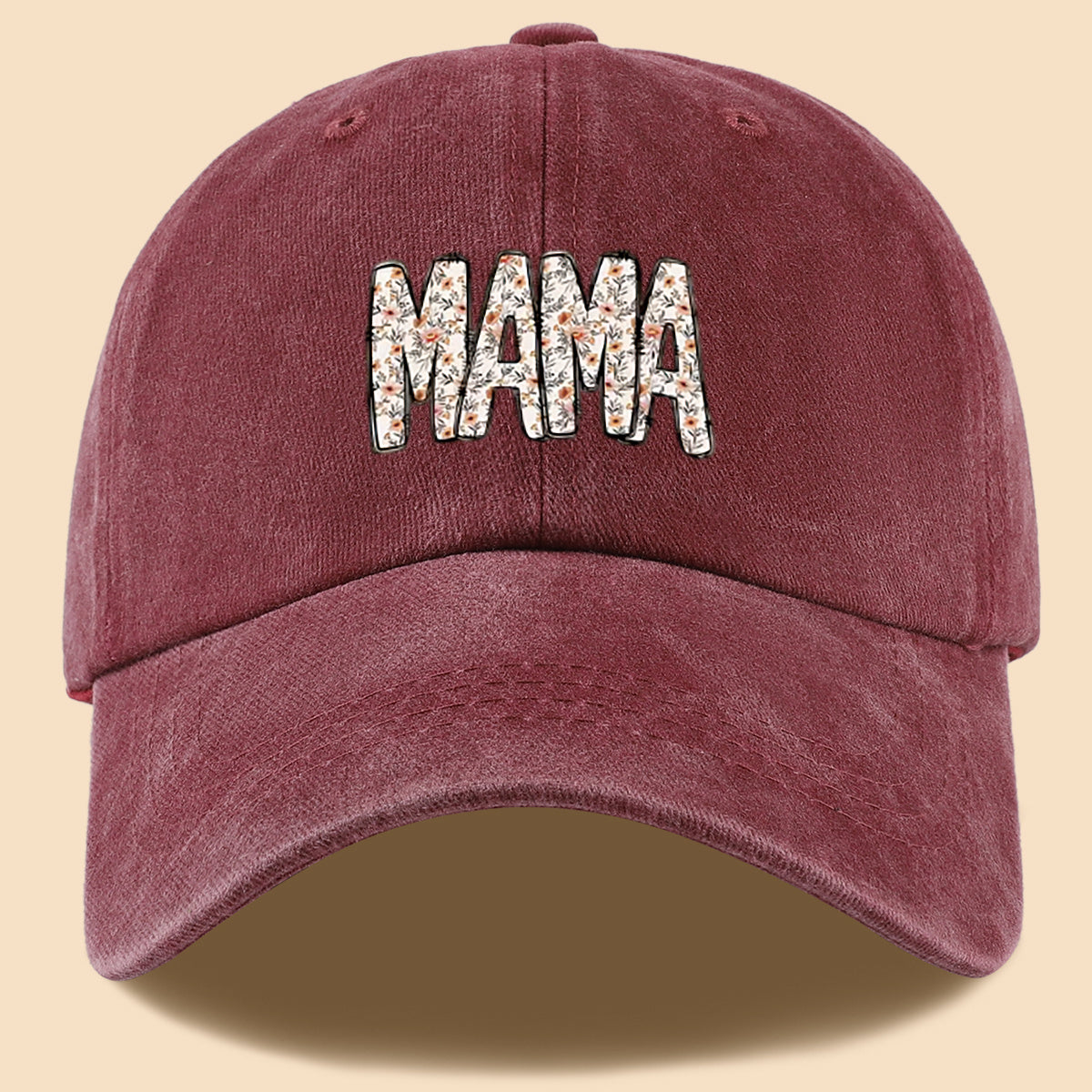1pc 1pcs "Mom" Floral & Letter Print Baseball Cap Suitable for for Men & Women, Adjustable Duckbill Hat with Mom-Themed, Breathable Unisex Cap for Outdoor, Travel, Gifts for Mom, Birthdays, Casual Wear - Fashionable Duckbill Cap