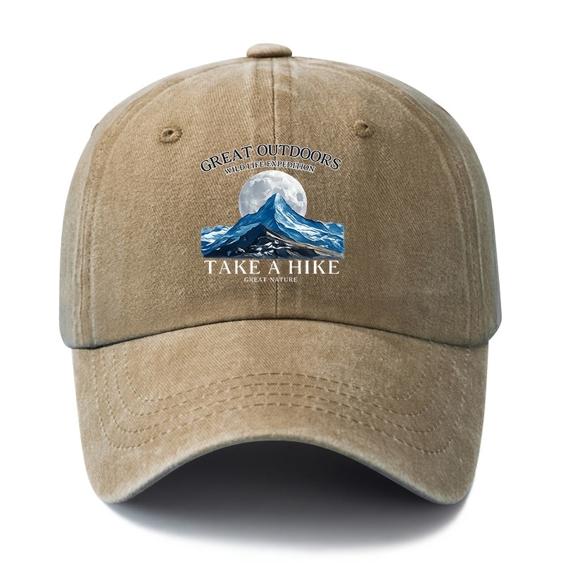A Unisex Fashion All-Match Printed White Blue Sea Baseball Cap, Classic Retro Washed Outdoor Lightweight Curved Brim Hat, Trucker Baseball Cap, Suitable for Outdoor Vacation Travel Camping And Other Leisure Occasions, Holiday Party Hip-Hop Hat