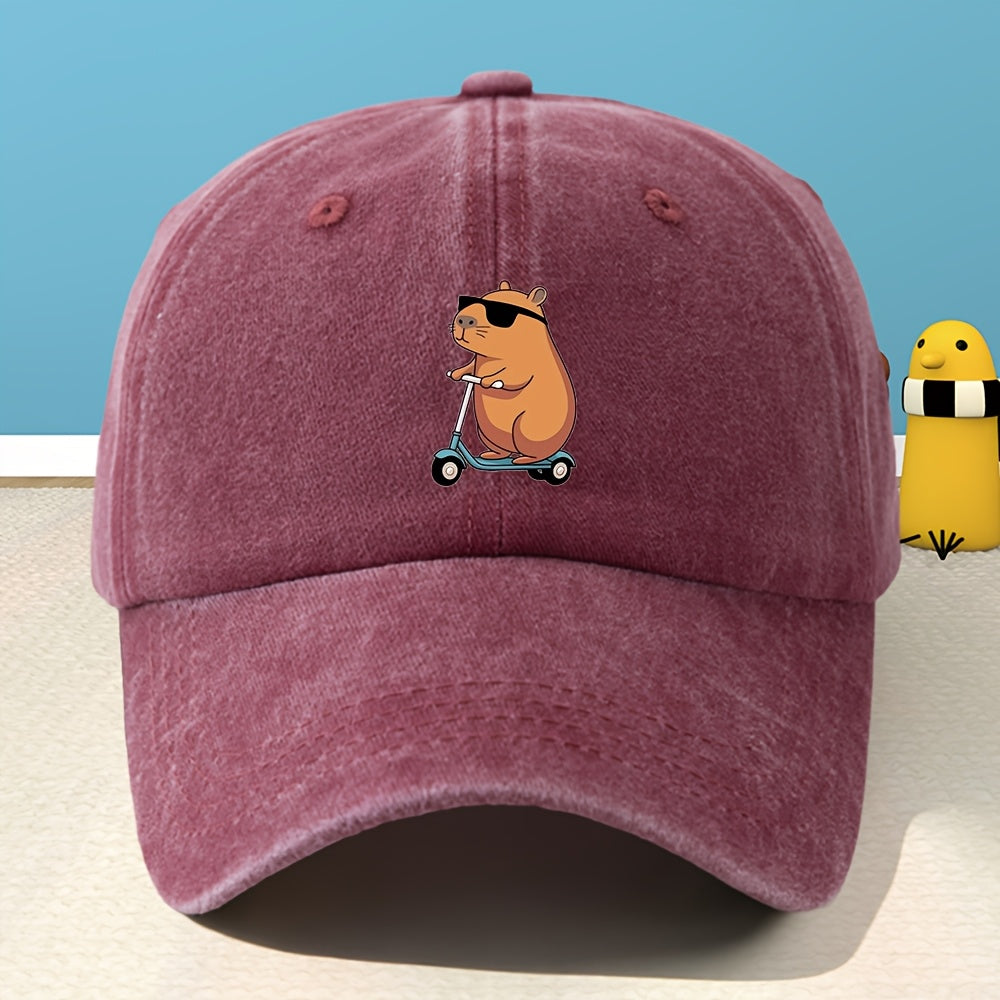 Unisex Printed Baseball Cap Men Women Classic Washed Distressed Vintage Duckbill Hat Outdoor Casual Sports Streetwear Vacation Hat Individual Street Rock Rap Hip-Hop Cap Soft Comfortable Sweat-Absorbing Adjustable Hat