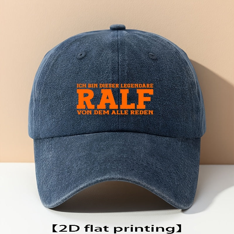 Men' & Women' RALF Printed Baseball Cap - Lightweight Breathable Dad Hat Suitable for Outdoor Travel, Beach, Fishing, Casual Wear - Minimalist RALF Design, Unisex Gift for Grandpa, Dad, Holiday Events - Comfortable Headwear