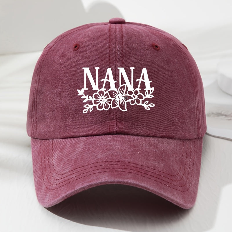 Unisex Trendy NANA Embroidered Baseball Cap Retro Versatile Casual Hat Breathable Comfortable Adjustable Sun Hat Outdoor Sports Fishing Hat Lightweight Easy to Wash