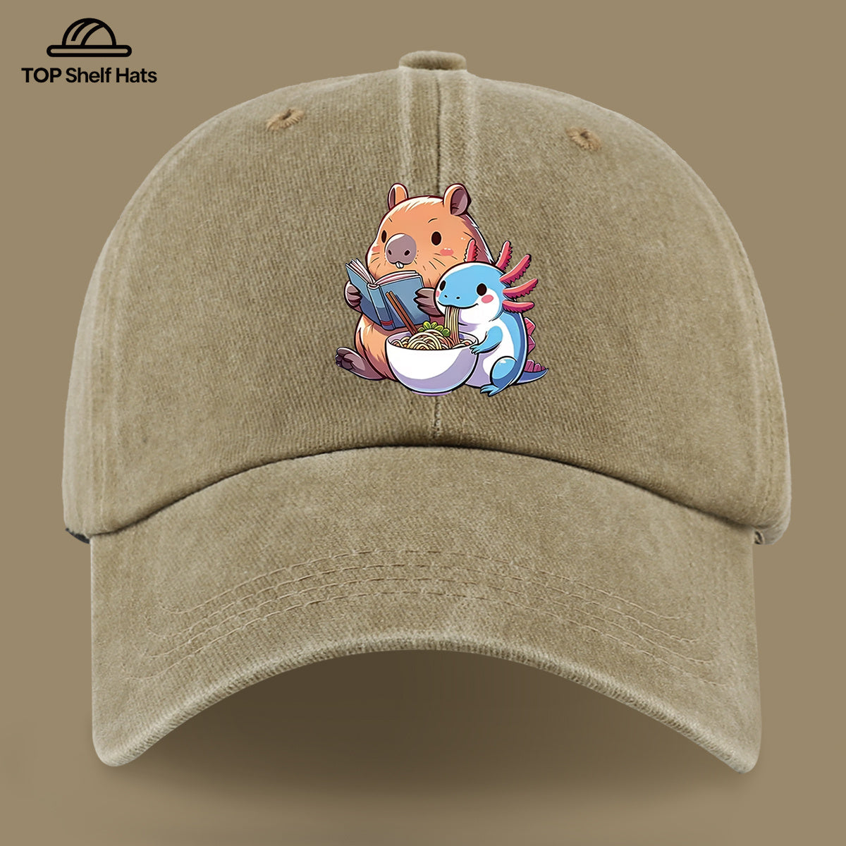 1pc Cap Compatible for Women & Men - Capybara & Salamander Print Adjustable Snapback, Lightweight Breathable Unisex Outdoor Hat with Capybara & Salamander, Valentine'S Gift, Casual Wear For, Beach, Daily Use (Ideal for For)