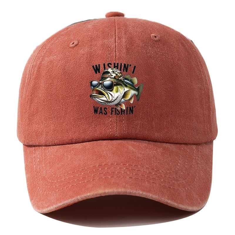 A Unisex Men's Baseball Cap with Cartoon Print, Adjustable, Fashionable, and Versatile. Suitable for Outdoor Activities Such as Camping, Hiking, and Fishing