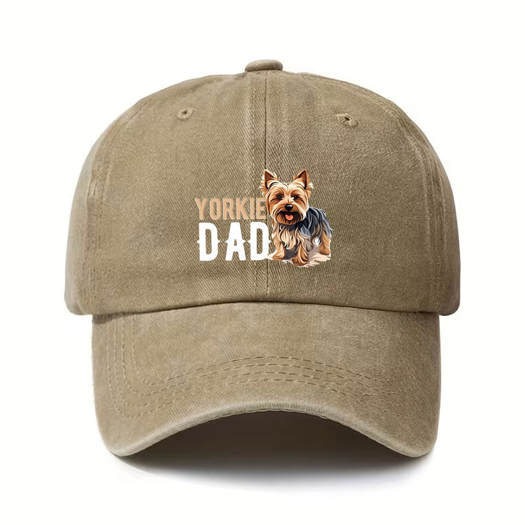 for yorkshire Terrier Dad Hat - Adjustable Snapback Hat, Suitable for Yorkshire Terrier Owners, with "YORKIE DAD" Design, Machine Washable Gift for Pet Parents, Suitable for Yorkshire Terrier Owners - Unisex Hat