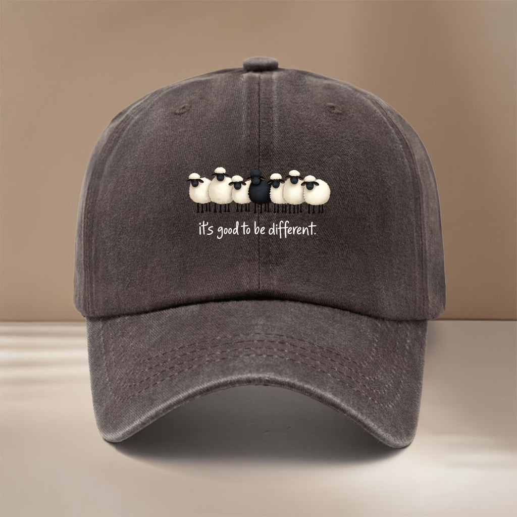 This Is a Baseball Cap with "it's Good to Be Different." Printed on It. It's a Stylish, Lightweight, and Adjustable Six-panel Hat Suitable for Both Men and Women. This  and Comfortable Snapback Cap Is Perfect for Outdoor Sports, Dinners