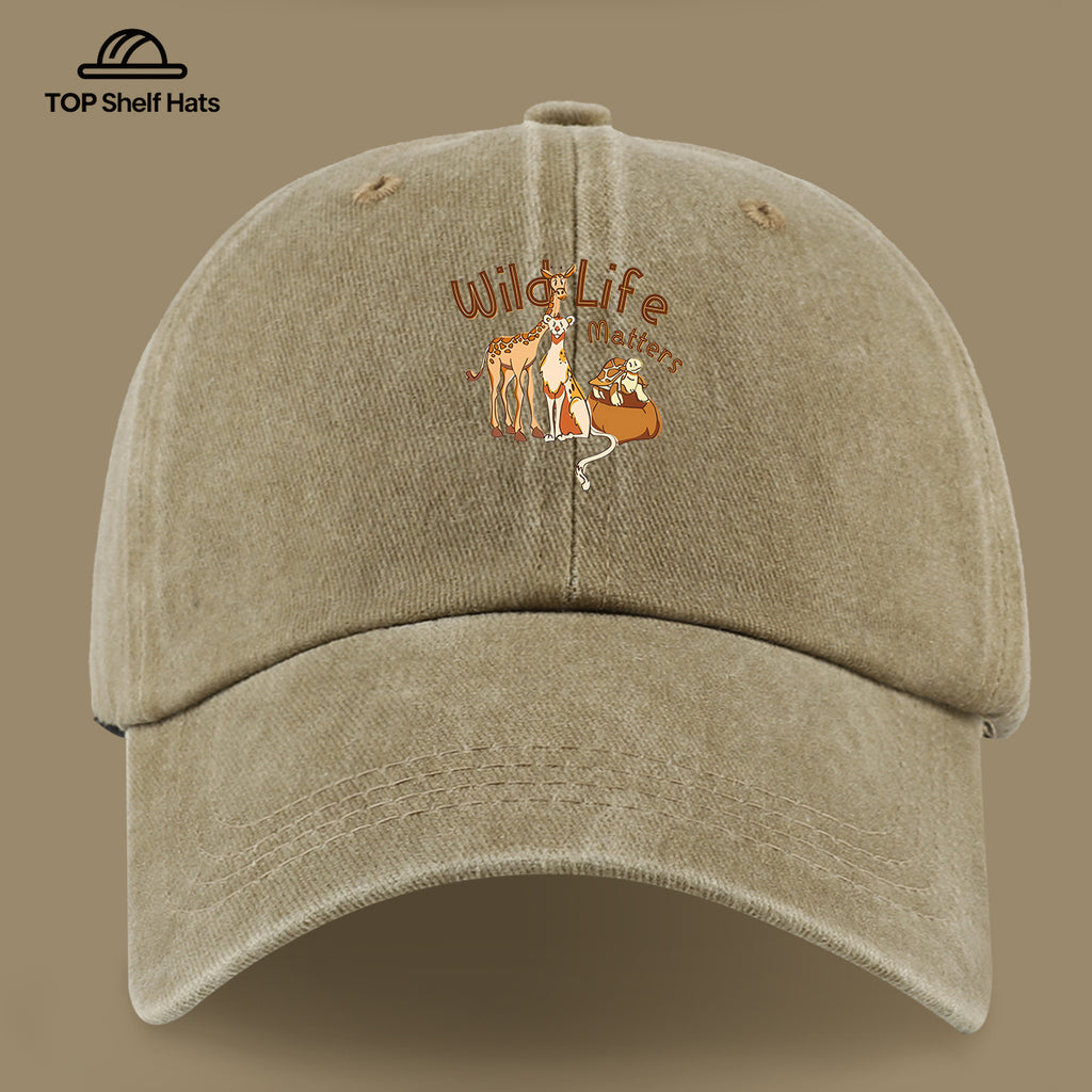 1pc Wild Life Matters Animal Print Baseball Cap - Adjustable Vintage PAPA Trucker Hat Suitable for &, Lightweight Breathable Dad Cap for Outdoor, Beach, Hiking, Skateboarding, Casual Wear - Ideal, Holidays, Urban Style