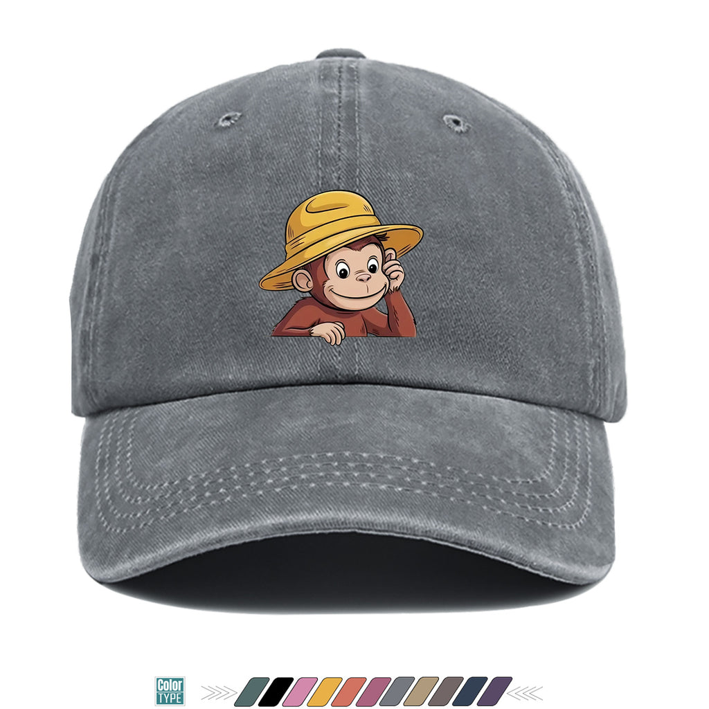 1pc 1pcs Monkey Print Baseball Cap with Straw Hat - Adjustable Snapback, Breathable Sun Hat Suitable for Outdoor, Travel, Birthday Parties, Unisex for Men & Women, for Parents, Gift, Casual Cap for Park Picnic, Festival Gift