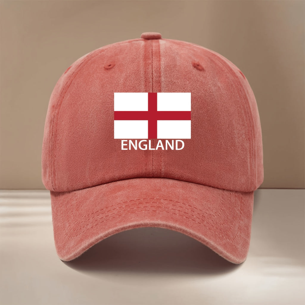 ENGLAND Letter Flag Printed Pattern Baseball Cap All Seasons Duckbill Cap Trendy Textured Casual Hat Comfortable Lightweight Hip-Hop Cap Unisex 6-Panel Cap Adjustable Size Easy Fashion Style Versatile Sports Event Support Vacation Travel Gathering C