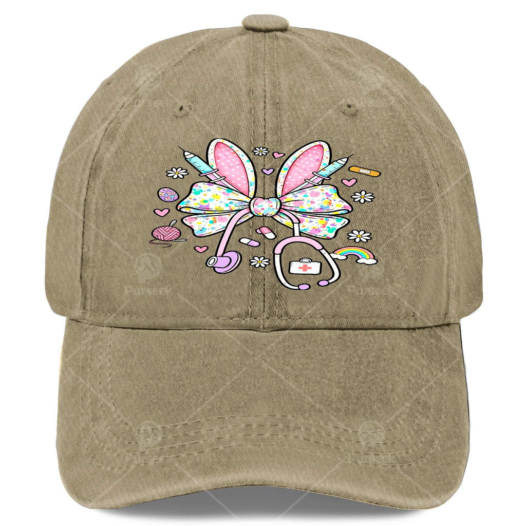 Nurse Stethoscope Baseball Cap - Retro Printed Full Body Iconic Symbol, Suitable for Christmas, Games, Nurse Uniforms, Unisex, Hand Wash Or Dry Clean