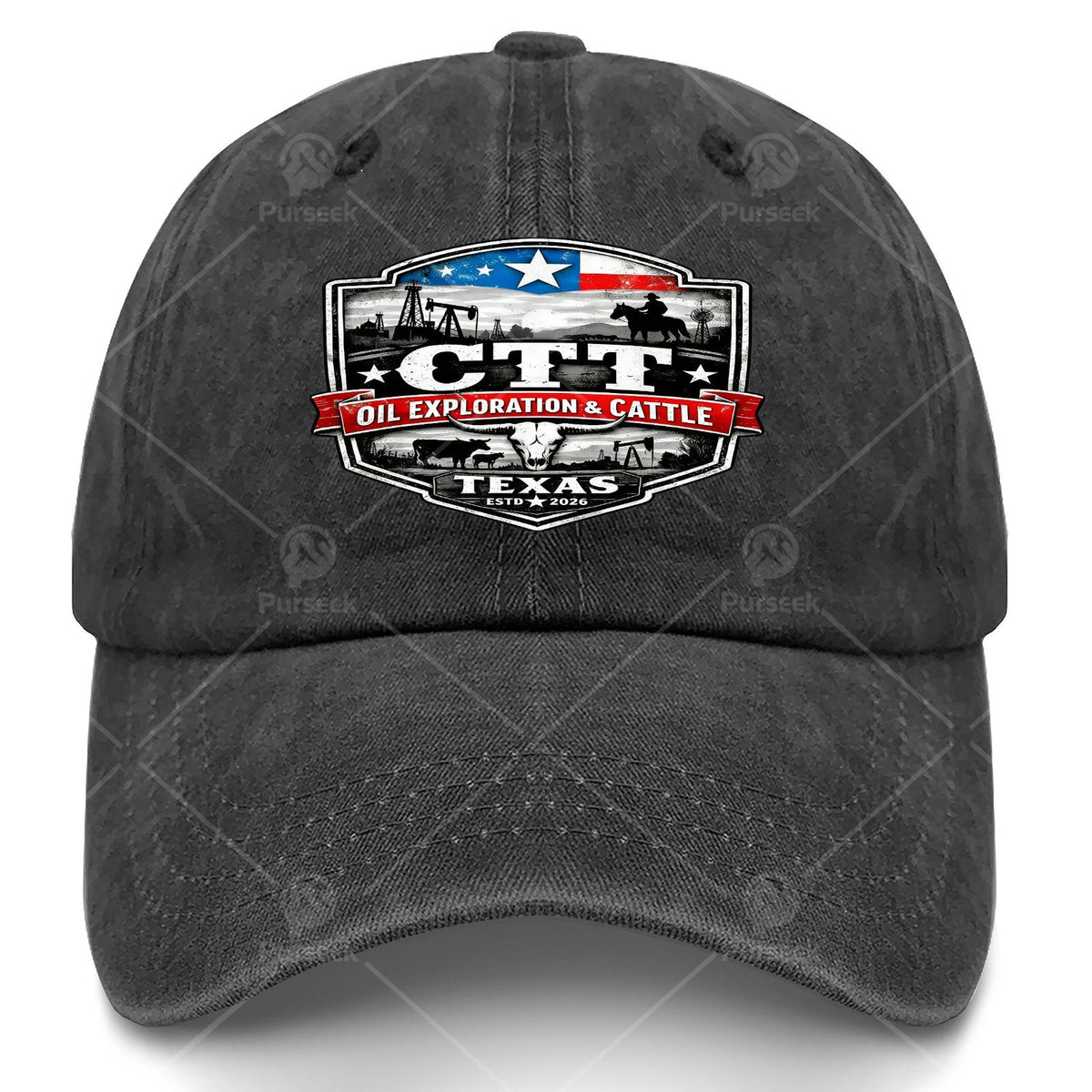 Unisex Soft Baseball from The MTEX Landman Series Featuring The CTT Oil Exploration Cattle Badge