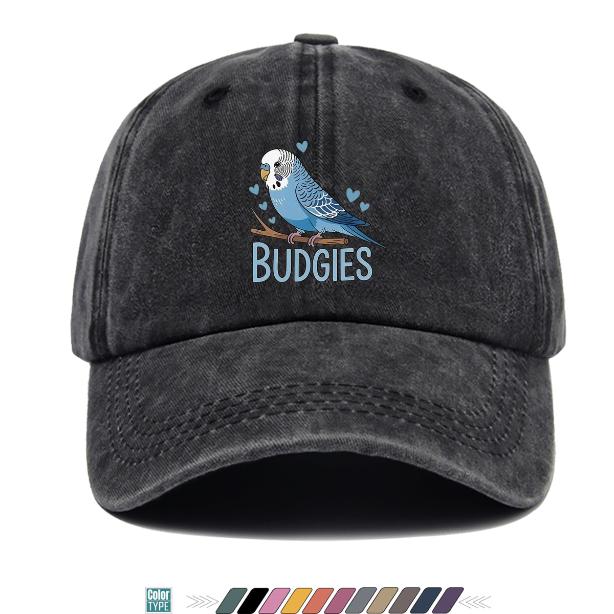 1pc Cute and Soothing Parrot Pattern Printed Baseball Cap, Black Papa Trucker Hat, Breathable and Comfortable, Solid Color Simple Vintage Soft Top Dad Hat, Adjustable Size, Unisex, All-Season Sun Hat, Multiple Colors Available, Youth Couples