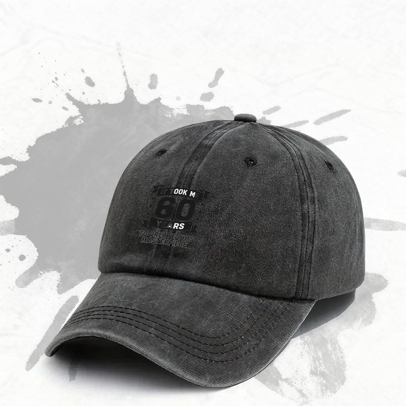 1P 1pc, "60 Years" Adjustable Baseball Cap, Lightweight Printed Women's Hat, "Creative Masterpiece" Men's Trendy Cap, an Ideal Gift for Weddings, Parties, and Birthdays.