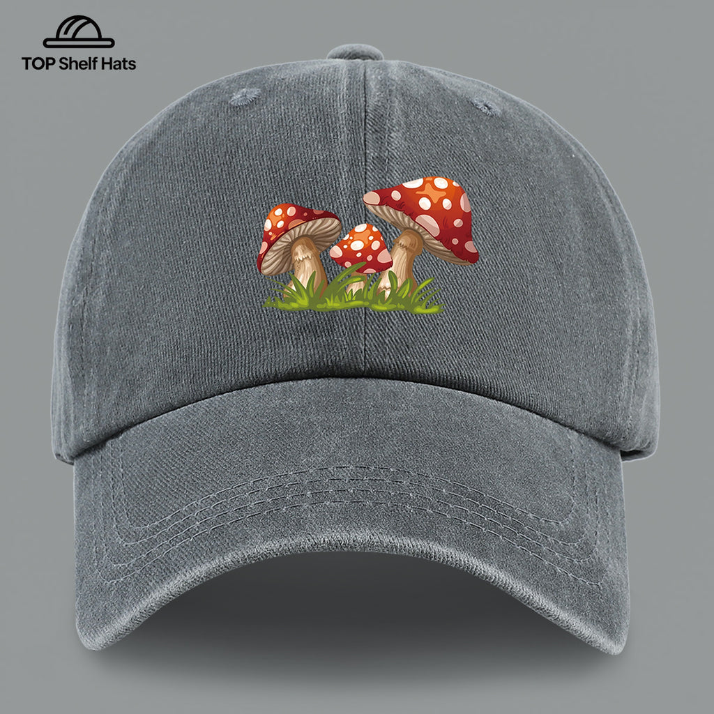 1pc Fun Cartoon Mushroom Print Baseball Cap | Lightweight, Comfortable, Breathable, Adjustable Fit, Ideal for Valentine'S Day Gift, Suitable for Beach Holidays, Casual Wear, Outdoor Activities, Fishing, And More