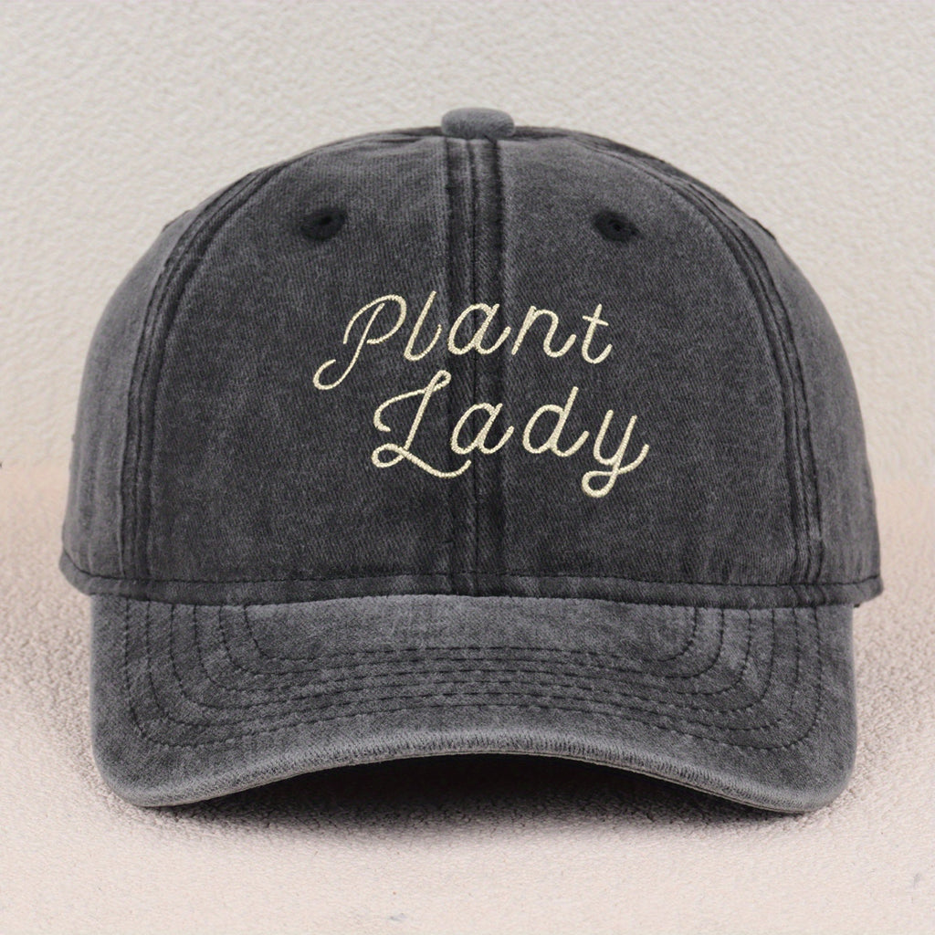 PLANT LADY Baseball Cap | Vintage Washed Soft Breathable Adjustable Dad Hat, Suitable for Women and Men, Gardening Outdoor Casual Unisex Hat, Perfect Gift for Plant Enthusiasts, Durable Headwear, Fashionable Headscarf, All-season Wear
