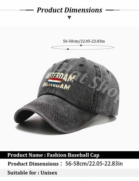Trendy Artistic Baseball Cap with The Word 'AMSTERDAM', a Must-Have for Travel