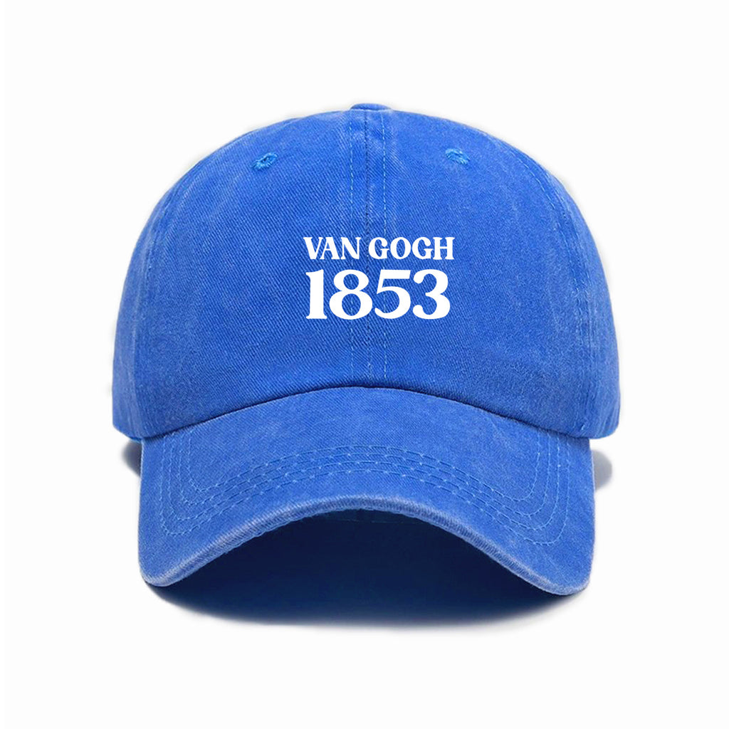 1 Washed Distressed Print Baseball Cap for Adults, Simple Letter 1853 Print Washed Distressed Soft Top Baseball Cap for Men and Women, Versatile Outdoor Sun Baseball Cap