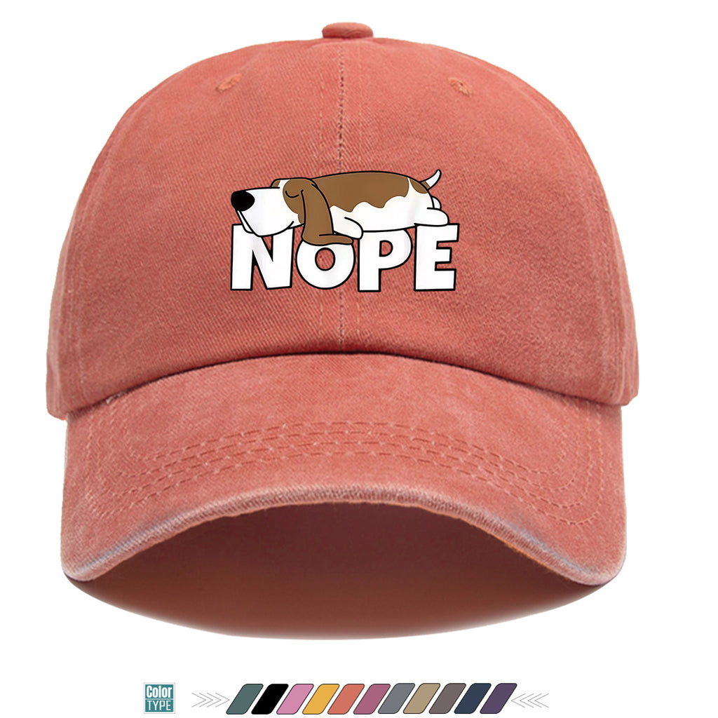 1pc Fun Cartoon Dog "NOPE" Printed Baseball Cap, Comfortable Breathable Sun Hat, Fashionable Individual Aesthetic Unisex Cap, Adjustable Size Casual Street Hat, Outdoor Sunshade Hat Suitable for Daily Commuting, Shopping, Parties, Travel, Sports