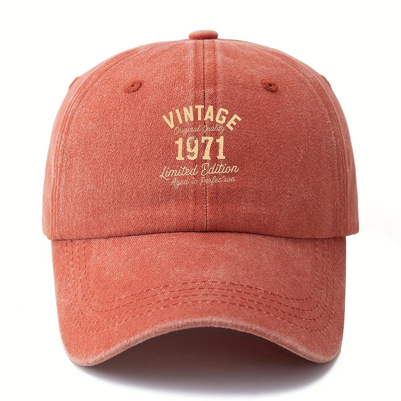 MAKEFGE Limited Edition Vintage 1971 Trucker Hat - Retro Cap with Structured Brim & Logo, Lightweight Washed Look, for all-Season Outdoor/Casual Wear (Black/Brown/Burgundy/Navy) - Unisex Buckle Closure Cap