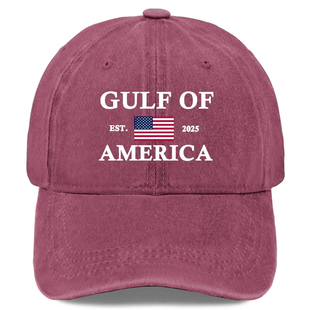 Men's Vintage Washed Baseball Cap with "Bay Area Established 2025" & American Flag Design - Adjustable Dad Hat, Buckle Closure, Machine Washable Suitable for Bay Area Pride, Casual Wear, Themed Events, Retro Headwear