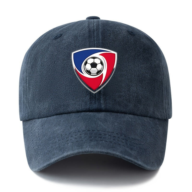 2026 Football Event Baseball Cap, a Unisex Fashionable and Versatile Printed Football Shield Baseball Cap, Classic Vintage Washed Outdoor Lightweight Curved Brim Hat, Trucker Baseball Cap, Suitable for Outdoor Vacations, Travel, Camping, and Other