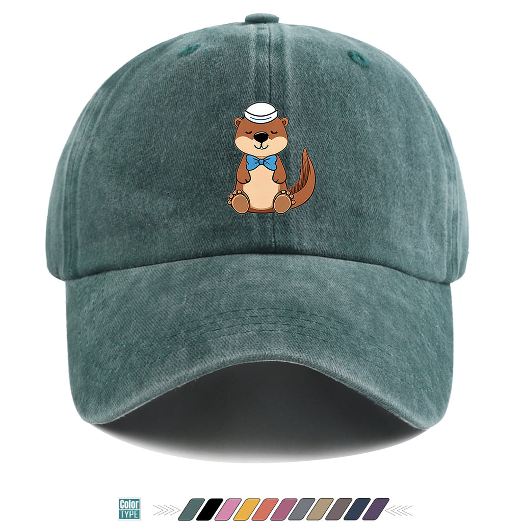1pc Cartoon Otter Print Baseball Cap, Cute Animal Pattern Sun Hat, Fashion Casual Trendy Cap, Unisex Adjustable Duckbill Cap, Outdoor Travel Sunshade Hat, Outfit Hat, Bestie Shopping Photography Hat, Hiking Riding Hat, Daily Commute Versatile Hat