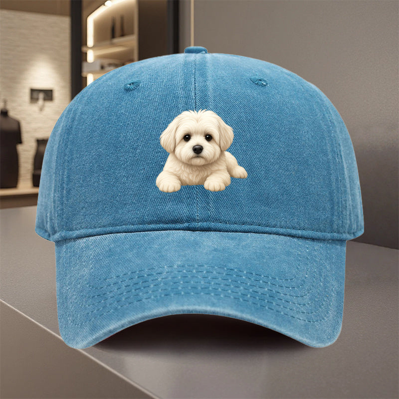 1pc Adjustable Baseball Cap with Cute Fluffy White Poodle - Lightweight Polyester Snapback Hat, All-Season Outdoor Sports, Pet Lover Gift for Men, Women, Dog Owners - Casual Sun Hat for Golf, Camping, Casual Attire - Beige/Black/Gray/Blue/Red/White/ Brown