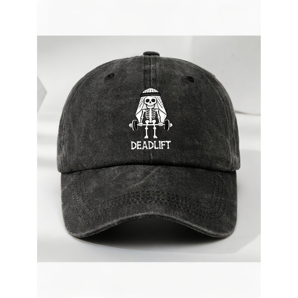 Men' & Women' Vintage Deadlift Gym Cap - Retro Weightlifting with Deadlift Graphic, Machine Washable Baseball Hat Suitable for Fitness, Casual Wear, Gym Training, Gift for Athletes, Fitness Enthusiasts