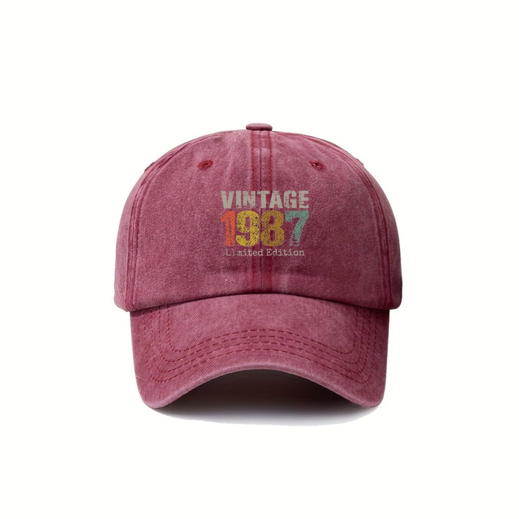 Vintage 1987 Retro Text Art Easy Men'S And Women'S Printed Baseball Cap Breathable Universal Buckle Spring Summer Golf Hat
