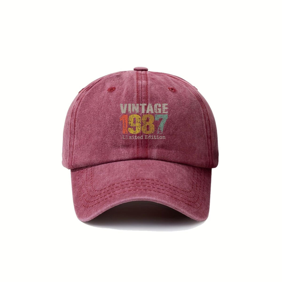 Vintage 1987 Retro Text Art Easy Men'S And Women'S Printed Baseball Cap Breathable Universal Buckle Spring Summer Golf Hat