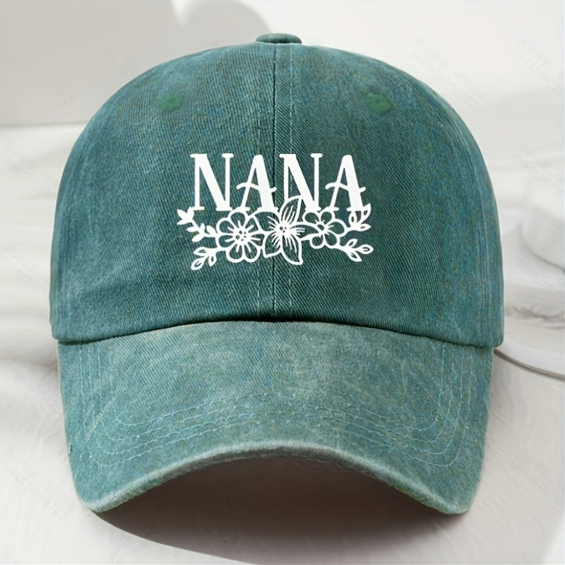 Unisex Trendy NANA Embroidered Baseball Cap Retro Versatile Casual Hat Breathable Comfortable Adjustable Sun Hat Outdoor Sports Fishing Hat Lightweight Easy to Wash